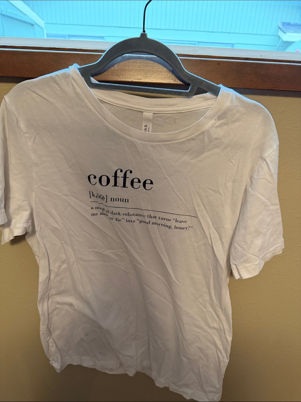 Bella Canvas White Tee with Black "coffee" Definition Print